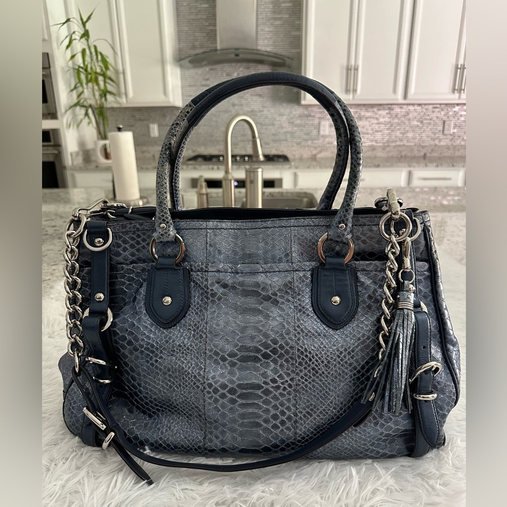 Coach 17551 Exotic‎ Embossed Python Leather Sierra Carryall Bag Handbag Rare HTF